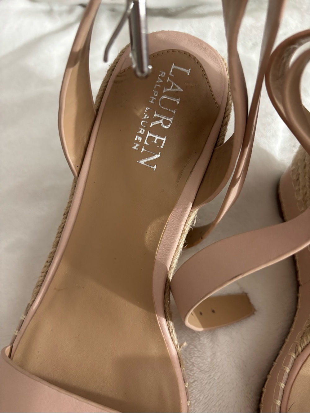 Lauren Ralph Lauren Blush Pink Leather Ankle-Strap Sandals - Picture 3 of 5